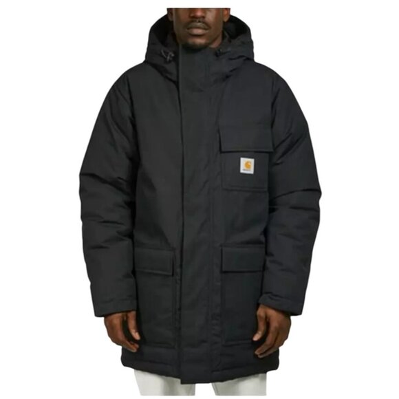 Carhartt Vintage WIP Siberian Black Canvas Parka Chore Coat - Picture 1 of 11